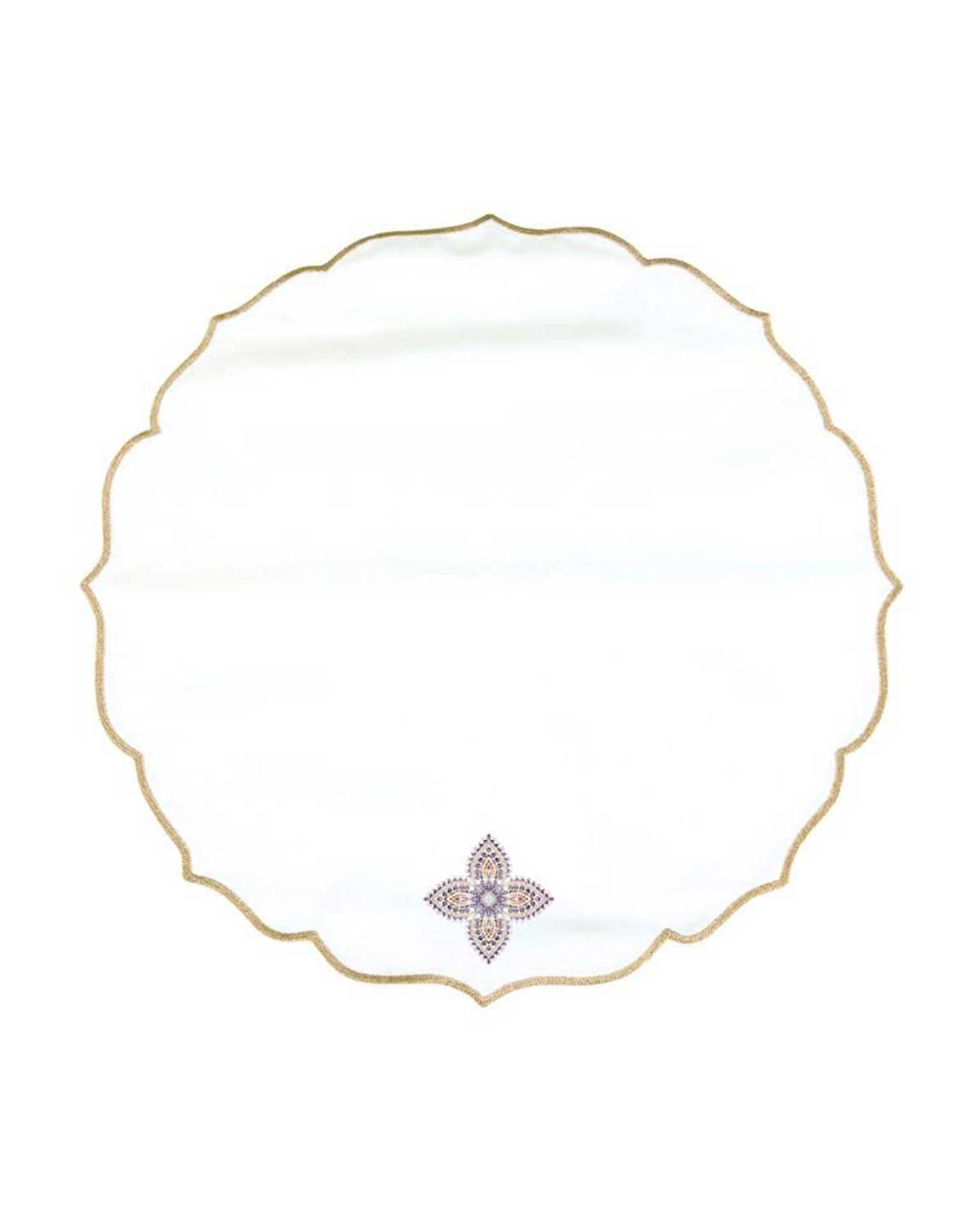 Linen Service Napkin Set of 6 pieces- White & Beige