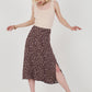 Burgundy Floral Patterned Skirt