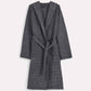 Hooded Washed Waffle Cotton Bathrobe - Grey