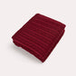 Braid Cable Knitted 100% Cotton Blanket - Burgundy - Ocoza