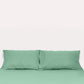 Classic Percale - Core Bedding Set - Jade Green with White Piped Edge