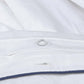 Classic Percale - Duvet Cover Set- White with Navy Blue Pipe Edge