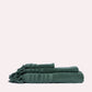 Ribbed Soft Cotton Towel Set - Green (3 Towels)