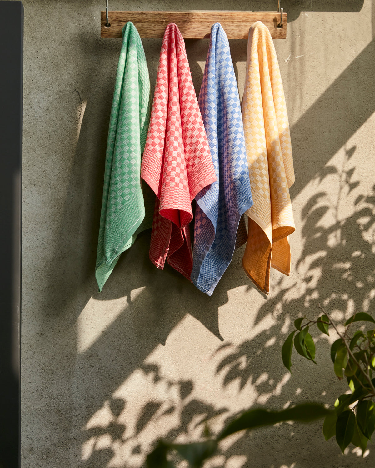 Gingham Cotton Tea Towel 6 pcs - Yellow - Ocoza