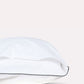 Classic Percale Pillowcase 2pcs- White with Anthracite Pipe Edge