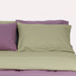 Reversible Percale Duvet Cover- Sage Green & Lilac