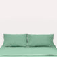 Classic Percale - Core Bedding Set - Jade Green with White Piped Edge