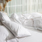 Classic Percale Pillowcase 2pcs- White with Jade Green Pipe Edge