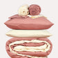 Reversible Percale Bedding Set - Peach & Ecru
