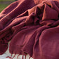 Stone Cotton Throw - Burgundy
