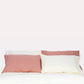 Reversible Percale Duvet Cover- Peach & Ecru