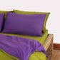 Reversible Percale Duvet Cover - Purple & Green