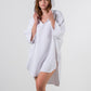 Cocoon Cotton Poncho-White