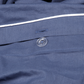 Classic Percale Duvet Cover- Navy Blue with White Piped Edge
