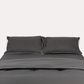 Classic Percale Pillowcase 2pcs- Anthracite with White Pipe Edge