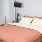 Reversible Percale Duvet Cover- Peach & Ecru
