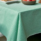 Checked Cotton Table Cloth - Green - Ocoza