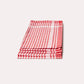 Checked Cotton Tea Towel 6 pcs - Red - Ocoza