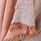 Cocoon Muslin Cotton Throw - Apricot & Ginger Snap