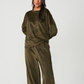 Long Sleeve Velvet Pyjama Set - Khaki