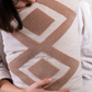 Zigzag Embroidery Cushion Cover - Cream & Ecru