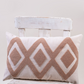 Zigzag Embroidery Cushion Cover - Cream & Ecru