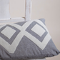 Zigzag Embroidery Cushion Cover - Crayola & Dark Grey