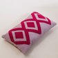 Embroidered Cushion Cover - Damson & Grey
