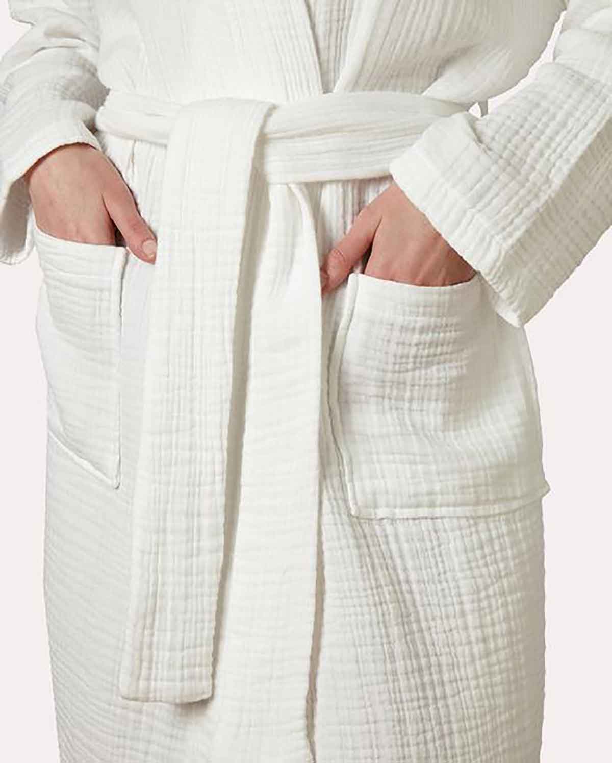 Muslin Cotton Bathrobe - White