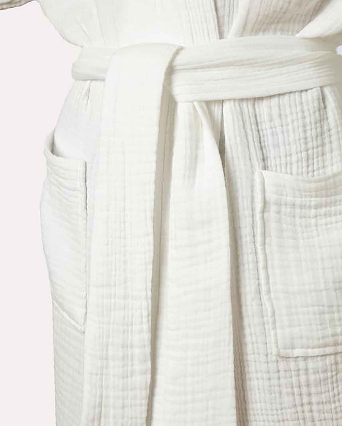 Muslin Cotton Bathrobe - White
