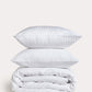 Sateen Stripe - Duvet Cover Set - White - Ocoza