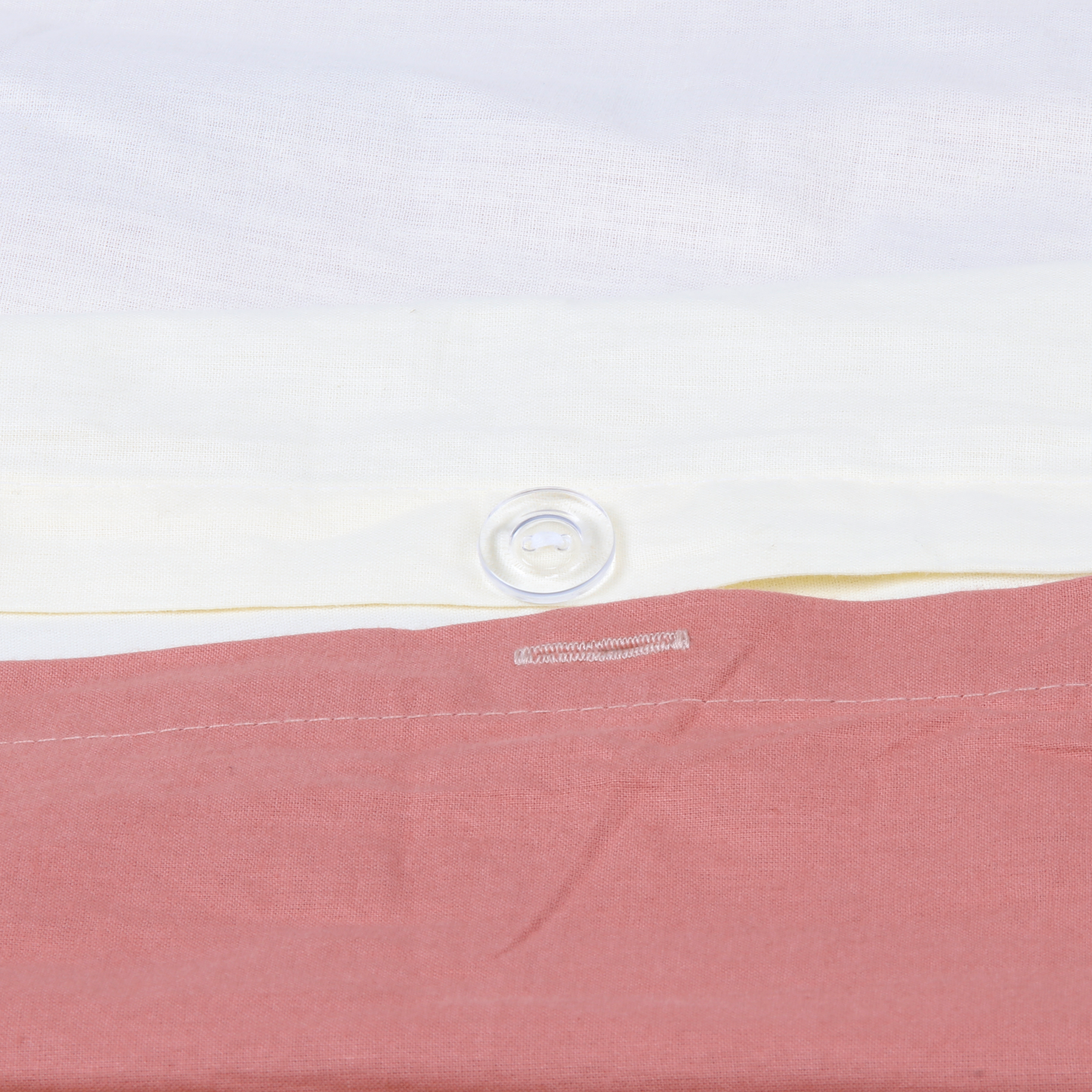 Reversible Percale Bedding Set - Peach & Ecru