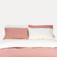 Reversible Percale Bedding Set - Peach & Ecru