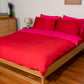 Reversible Percale Duvet Cover - Fuchsia & Red