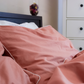 Classic Percale - Core Bedding Set - Peach with White Piped Edge