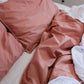 Classic Percale - Duvet Cover Set - Peach with White Piped Edge