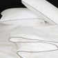 Classic Percale Duvet Cover- White with Anthracite Piped Edge