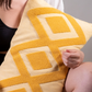 Zigzag Embroidery Cushion Cover - Mustard & Blush