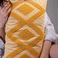 Zigzag Embroidery Cushion Cover - Mustard & Blush